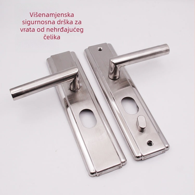Ručka i brava za sigurnosna vrata – nehrđajući čelik, model 5700, moderan minimalistički stil
