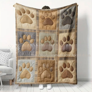 Flanelna deka s digitalnim tiskom — biljke i cvijeće, 300 g/m², zima, prilagodba dostupna, poliester