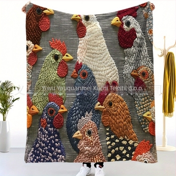 Flanelna deka s digitalnim tiskom — biljke i cvijeće, 300 g/m², zima, prilagodba dostupna, poliester