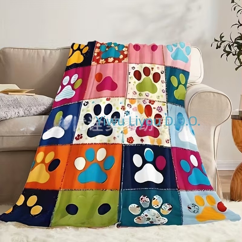 Flanelna deka s digitalnim tiskom — biljke i cvijeće, 300 g/m², zima, prilagodba dostupna, poliester