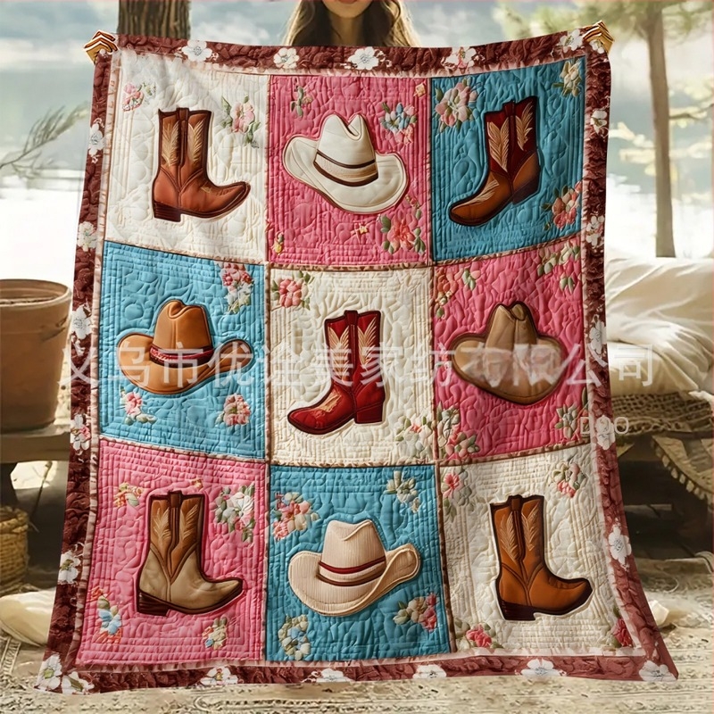 Flanelna deka s digitalnim tiskom — biljke i cvijeće, 300 g/m², zima, prilagodba dostupna, poliester