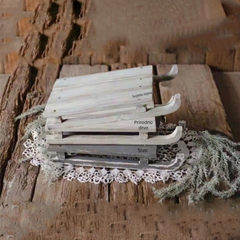 Longyi Crafts Rekviziti za novorođenčad: nordijskog stila drvena sanjka od čvrstog drveta, rastavljiva za lakšu dostavu, pogodna za scenografska snimanja