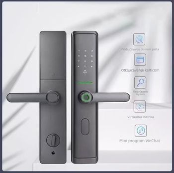 Q05 Pametna vrata brava — Otisak prsta, lozinka i ključ, 50 pohranjenih otisaka, skeniranje <0,01 s, DC napajanje