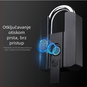 Pametna brava s otiskom prsta, Bluetoothom i lozinkom, od A3 čelika i legure cinka
