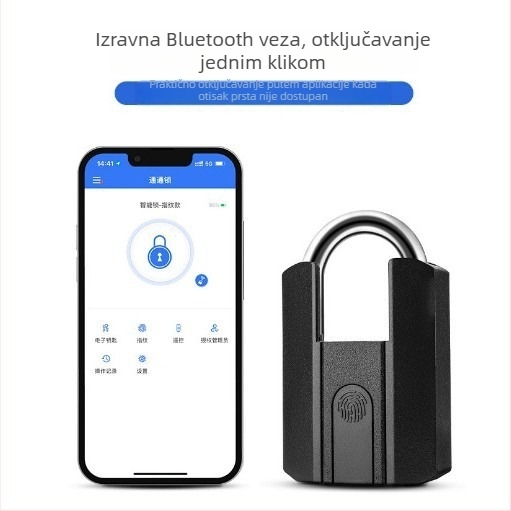 Pametna brava s otiskom prsta, Bluetoothom i lozinkom, od A3 čelika i legure cinka