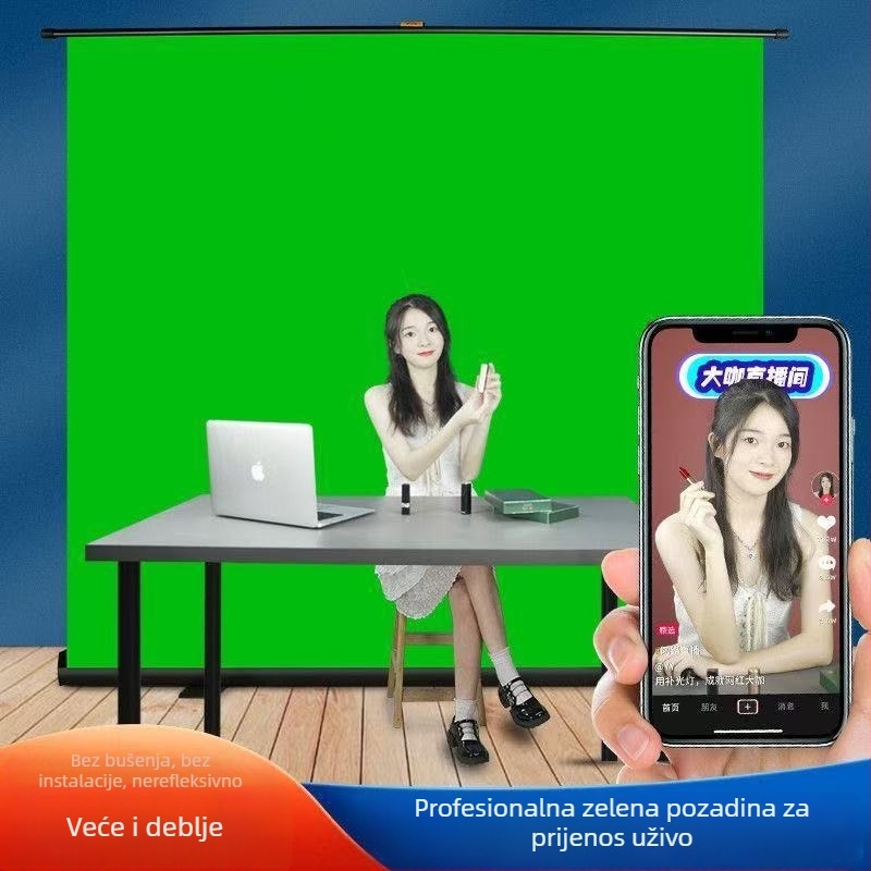 Pozadina zida - debeli zeleni zaslon od tkanine za fotografiju proizvoda (Brand: Beauty; Materijal: Tkanina; Primjena: Fotografija proizvoda; Jamstvo: Nacionalno jamstvo)