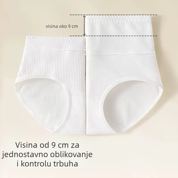 Ženske pamukaste gaćice visokog struka za oblikovanje trbuha, podizanje stražnjice, prozračne, 90-95% pamuka