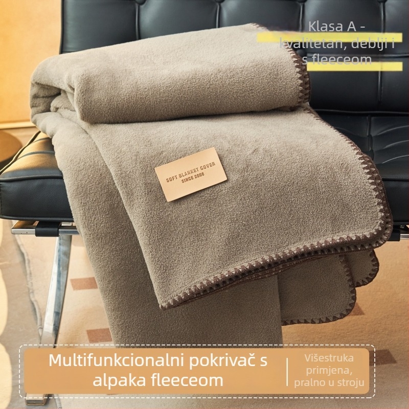 Alpaka 100% baršunasta deka – teška, dvostruki sloj, proljeće–jesen, trokutasti rub