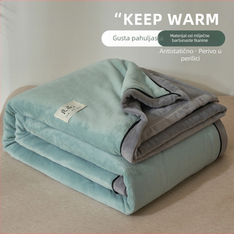 Koralno fleece deka, poliester, zima, čvrst uzorak, moderan stil