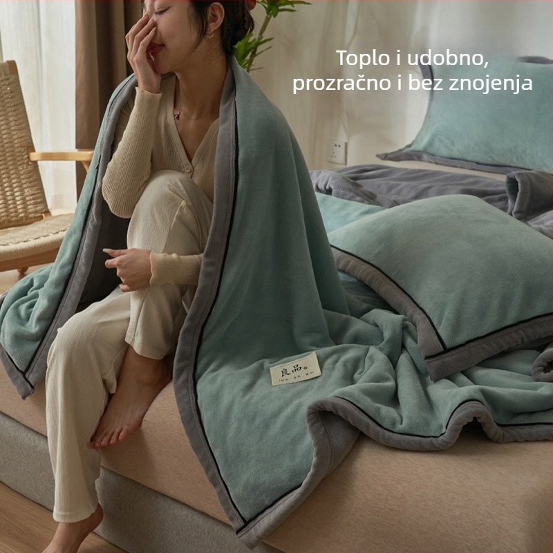 Koralno fleece deka, poliester, zima, čvrst uzorak, moderan stil