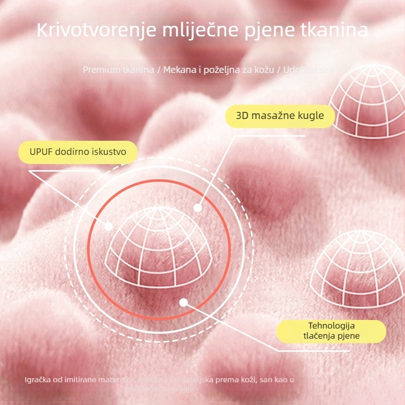 Bai feili Dvostruka upotreba plišanog jastuka i deke – za auto i ured, karikatura uzorak, spojena tkanina, PP pamuk punilo