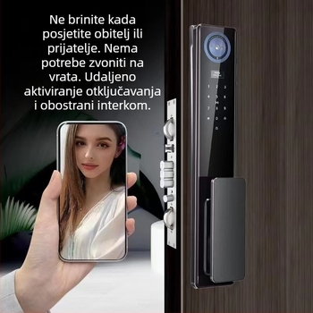 Pametna brava s 3D prepoznavanjem lica, pohranjivanje 200 otisaka, 200000 otključavanja, skeniranje <0.1s, DC napajanje