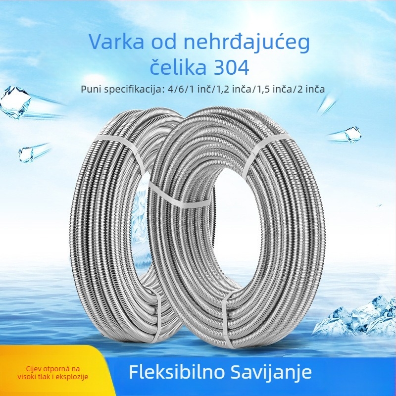 Gofrirano nehrđajuće čelično crijevo za toplu i hladnu vodu, 1,6 MPa, 200°C, spoj kroz navoj — Deben Hose