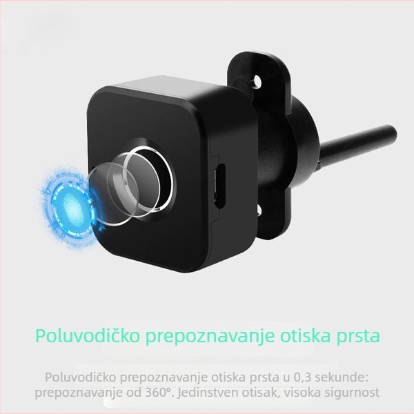 Pametno zaključavanje ladice otiskom prsta za ormariće - kapacitet otisaka 20, skeniranje <0,3 s, lažno prepoznavanje <0,002%, radna temperatura -10°C do 60°C, punjiva baterija 120 mAh