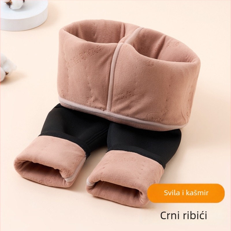 Dječje legice s fleece podstavom, debeli zimski model, visok struk i elastični pojas