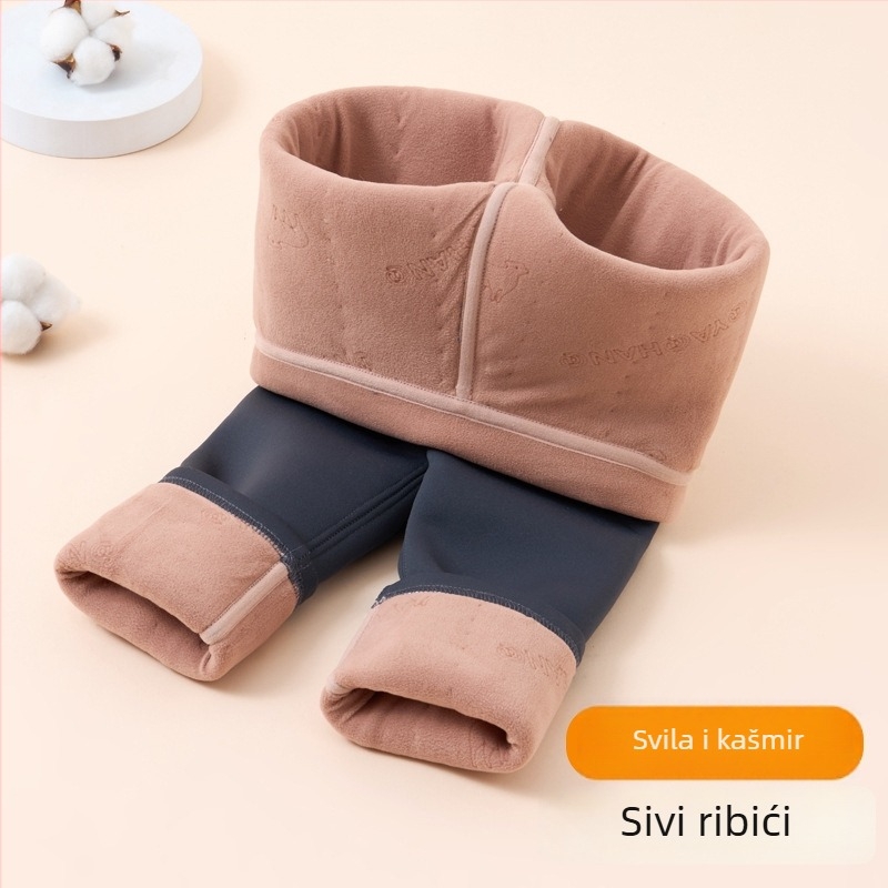 Dječje legice s fleece podstavom, debeli zimski model, visok struk i elastični pojas