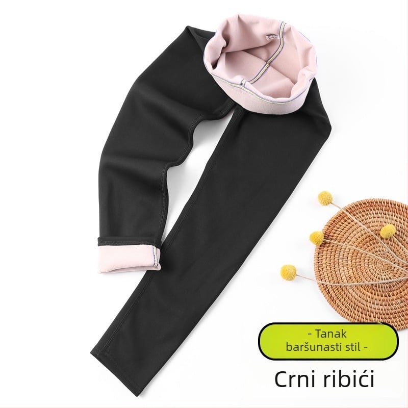 Dječje legice s fleece podstavom, debeli zimski model, visok struk i elastični pojas