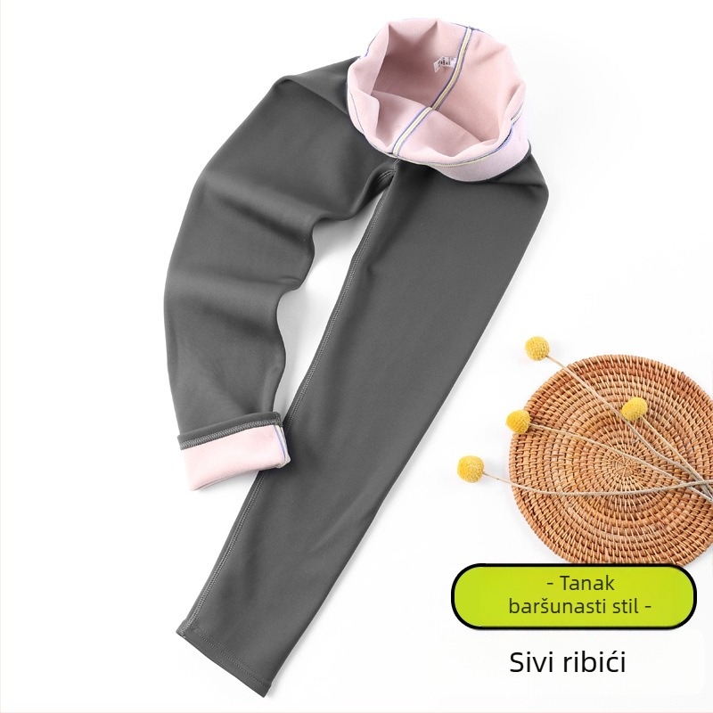 Dječje legice s fleece podstavom, debeli zimski model, visok struk i elastični pojas