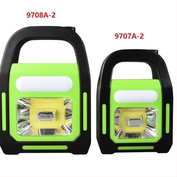 COB solarna punjiva LED radna svjetiljka s 360° rotacijom, ručna proizvodnja energije, USB punjenje, domet 200–500 m