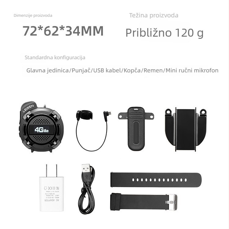 Lexun LX-T3 mini ručni radio za logističku flotu, 16 kanala, domet >50 km, 5G/4G/3G/2G, Li-ion baterija 1500 mAh, vodootporan
