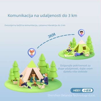 Mini dječja radio-stanica, domet 1,5–3 km, 22 kanala, RF izlaz 0,5 W, litij baterija 400 mAh, sa zaslonom