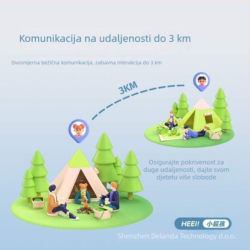 Mini dječja radio-stanica, domet 1,5–3 km, 22 kanala, RF izlaz 0,5 W, litij baterija 400 mAh, sa zaslonom