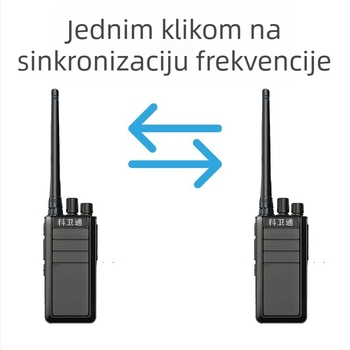 Vanjska ručna radiostanica s mogućnošću usklađivanja frekvencije jednim klikom, 400–480 MHz, 5 W, 16 kanala, domet 3–5 km, baterija 6800 mAh