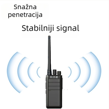 Vanjska ručna radiostanica s mogućnošću usklađivanja frekvencije jednim klikom, 400–480 MHz, 5 W, 16 kanala, domet 3–5 km, baterija 6800 mAh
