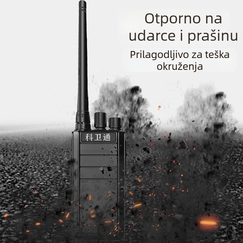 Vanjska ručna radiostanica s mogućnošću usklađivanja frekvencije jednim klikom, 400–480 MHz, 5 W, 16 kanala, domet 3–5 km, baterija 6800 mAh