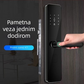 Kexiong K2 One-Touch poluautomatski pametni brava s otiskom prsta za kuću i gostinjce — 50 pohranjenih otisaka, skeniranje 0,01 s, >100000 otključavanja, DC napajanje