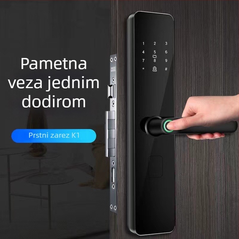 Kexiong K2 One-Touch poluautomatski pametni brava s otiskom prsta za kuću i gostinjce — 50 pohranjenih otisaka, skeniranje 0,01 s, >100000 otključavanja, DC napajanje