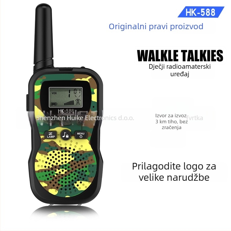Dječji ručni Walkie-Talkie, 22 kanala, 400-470 MHz, izlazna snaga 0,5 W, do 3 km, Ni-MH baterija
