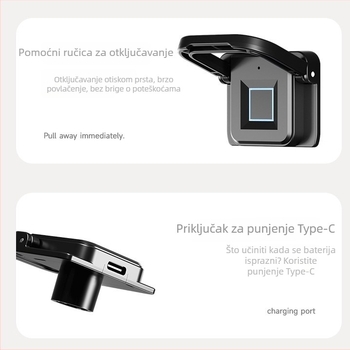 Biometrijski zaključavanje namještaja s otiskom prsta — za ladice, ormariće i garderobu; 20 otisaka pohranjeno, skeniranje ispod 0,5 s, više od 100000 ciklusa