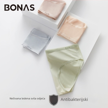 Ženske bezšivne gaćice od najlona — ultratanke, prozračne, srednje visine struka, podstava od regenerirane celulozne vlaknine 90-95%