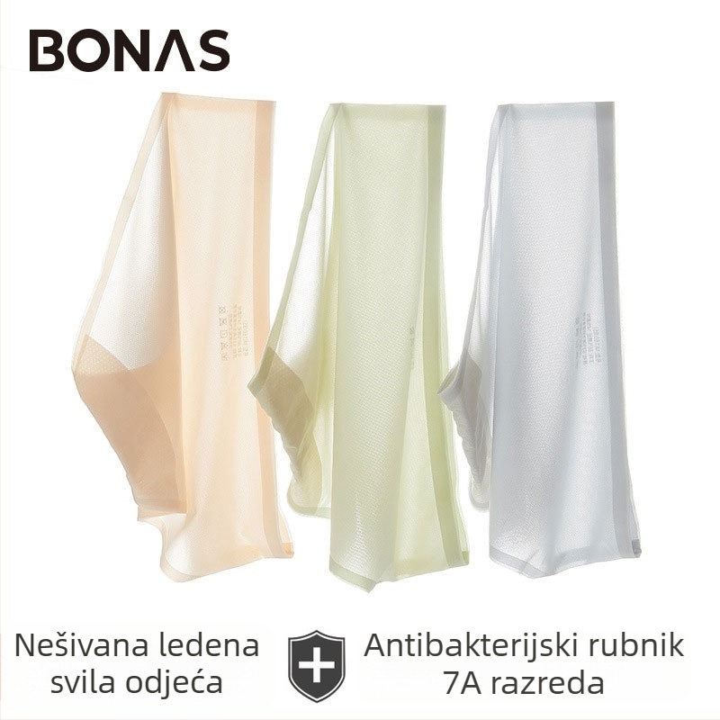 Ženske bezšivne gaćice od najlona — ultratanke, prozračne, srednje visine struka, podstava od regenerirane celulozne vlaknine 90-95%