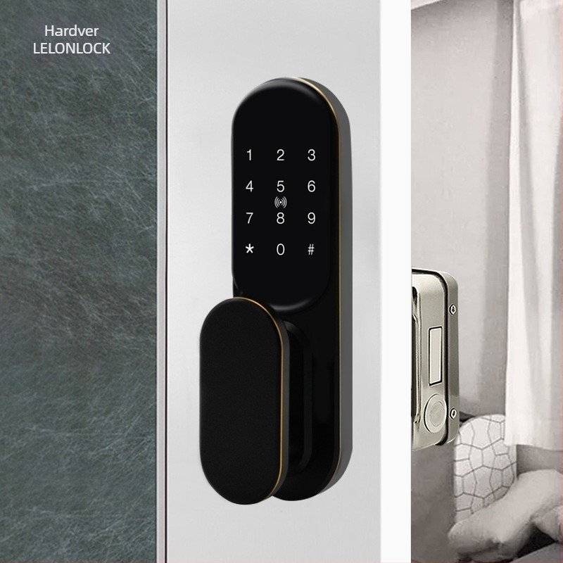 Pametni sigurnosni zaključavanje vrata s otiskom prsta, lozinkom, karticom i ključem; za drvena, metalna i protivkrađna vrata; napajanje DC; moderan minimalistički dizajn