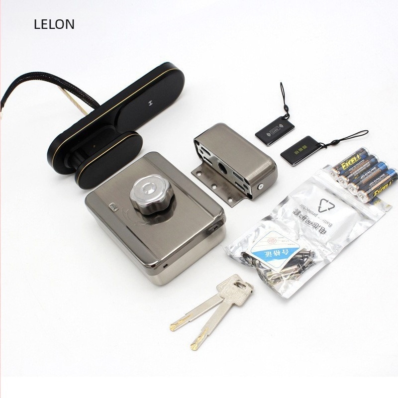 Pametni sigurnosni zaključavanje vrata s otiskom prsta, lozinkom, karticom i ključem; za drvena, metalna i protivkrađna vrata; napajanje DC; moderan minimalistički dizajn