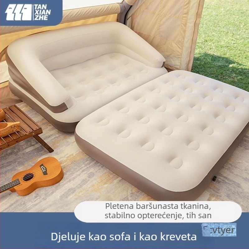 Log lane Explorer Dvostruko napuhivo kreveto – Prijenosno kampiranje zračna sofa s površinom od kompozitne tkanine, nosivost 180 kg
