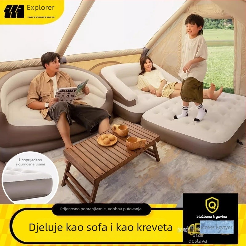 Log lane Explorer Dvostruko napuhivo kreveto – Prijenosno kampiranje zračna sofa s površinom od kompozitne tkanine, nosivost 180 kg