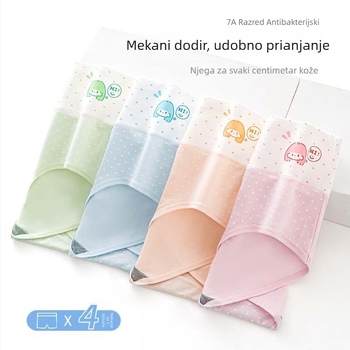 Djevojačko pamuk donje rublje, srednji pojas, prozračan i antibakterijski, ravno tkanje; glavni materijal 95–100% pamuk; podstava prepona 100% pamuk