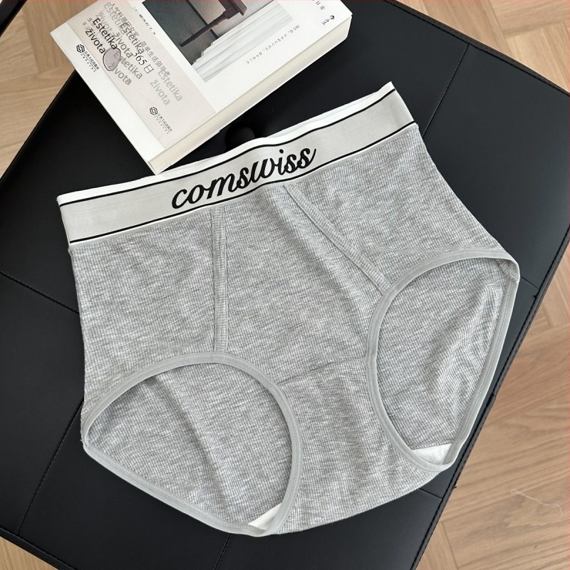 Ženske hlače od pamuka s visokim strukom i konturom trbuha, prozračne, antibakterijske, 7A pamuk s rebrastim platnom