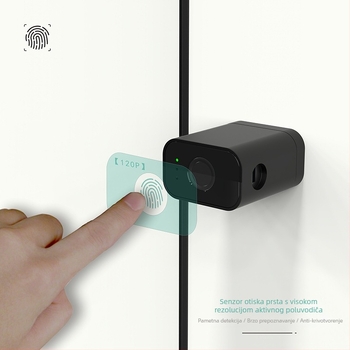 Ekološki prihvatljiva pametna brava za vrata s otiskom prsta, pristup karticom, mehanički ključ, daljinski upravljač (OM1)