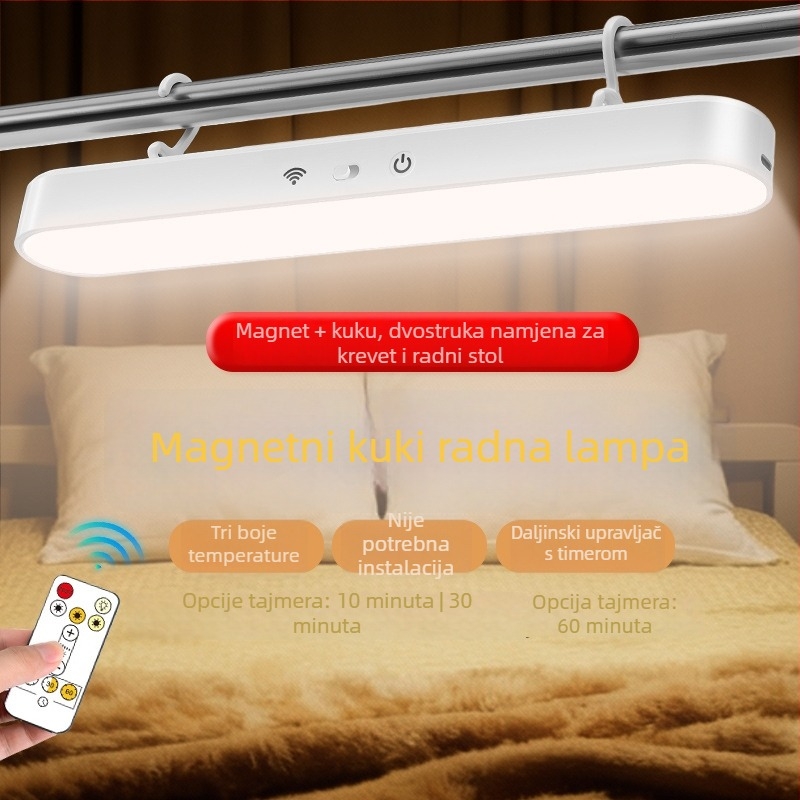 LED zidna lampa s kukom za stolni rad, magnetna, daljinsko upravljanje, osvjetljenje za učenje s zaštitom očiju, za dom ili spavaću sobu, ugrađena litijska baterija, 5W, CE certifikat, moderan minimalistički stil
