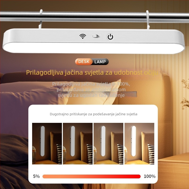 LED zidna lampa s kukom za stolni rad, magnetna, daljinsko upravljanje, osvjetljenje za učenje s zaštitom očiju, za dom ili spavaću sobu, ugrađena litijska baterija, 5W, CE certifikat, moderan minimalistički stil