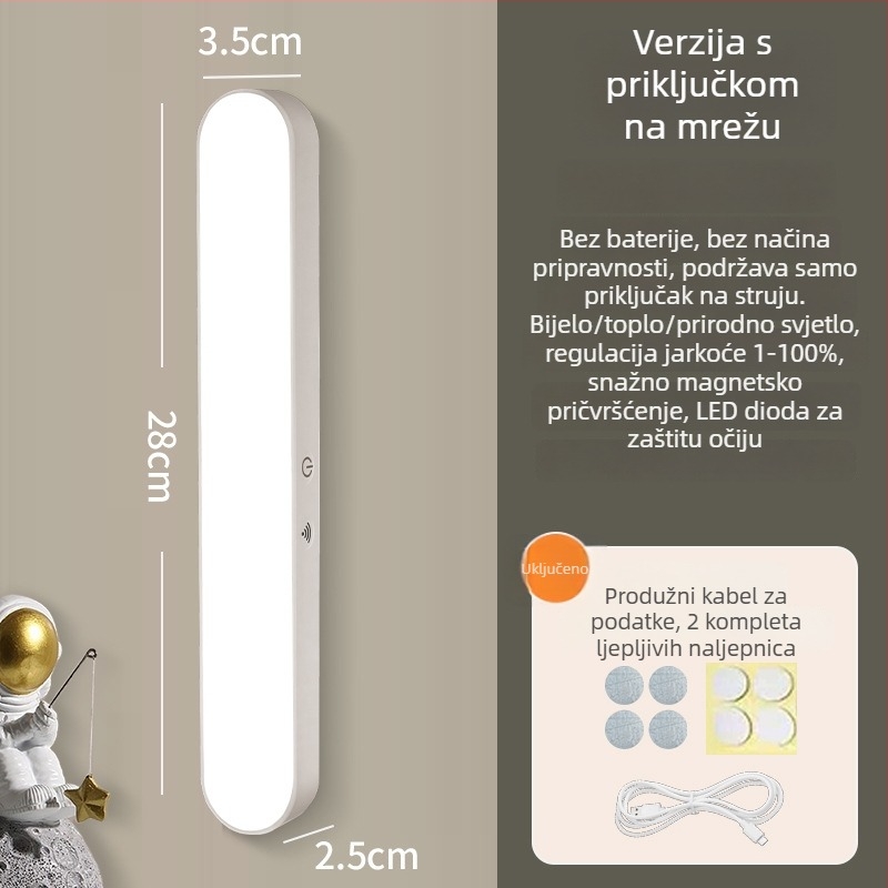 LED zidna lampa s kukom za stolni rad, magnetna, daljinsko upravljanje, osvjetljenje za učenje s zaštitom očiju, za dom ili spavaću sobu, ugrađena litijska baterija, 5W, CE certifikat, moderan minimalistički stil
