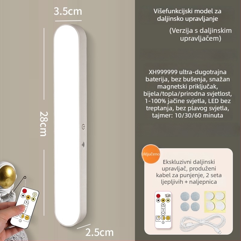 LED zidna lampa s kukom za stolni rad, magnetna, daljinsko upravljanje, osvjetljenje za učenje s zaštitom očiju, za dom ili spavaću sobu, ugrađena litijska baterija, 5W, CE certifikat, moderan minimalistički stil