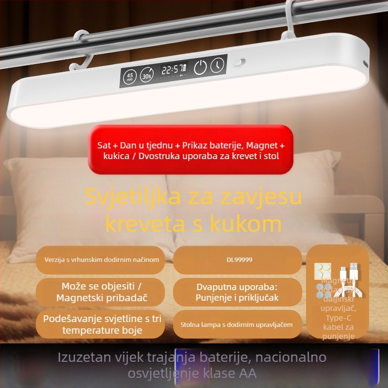 LED zidna lampa s kukom za stolni rad, magnetna, daljinsko upravljanje, osvjetljenje za učenje s zaštitom očiju, za dom ili spavaću sobu, ugrađena litijska baterija, 5W, CE certifikat, moderan minimalistički stil