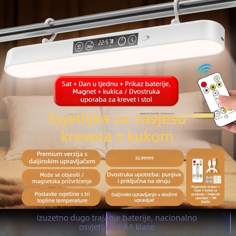 LED zidna lampa s kukom za stolni rad, magnetna, daljinsko upravljanje, osvjetljenje za učenje s zaštitom očiju, za dom ili spavaću sobu, ugrađena litijska baterija, 5W, CE certifikat, moderan minimalistički stil