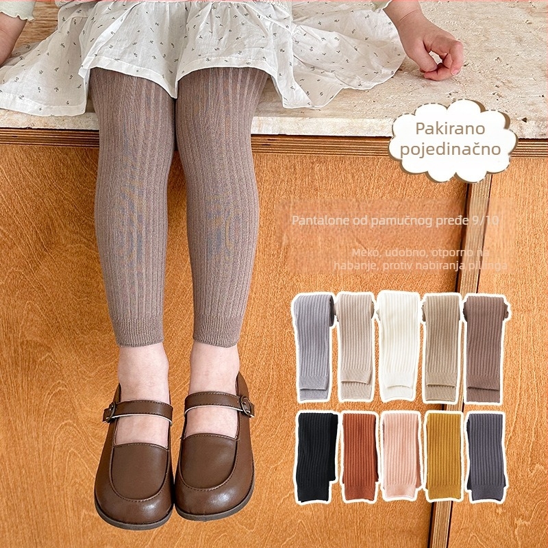 Pomelo idou Leggings za djevojčice, pamuk, visok postav, skraćeni kroj, proljeće i jesen, uzrast 1–3 godine