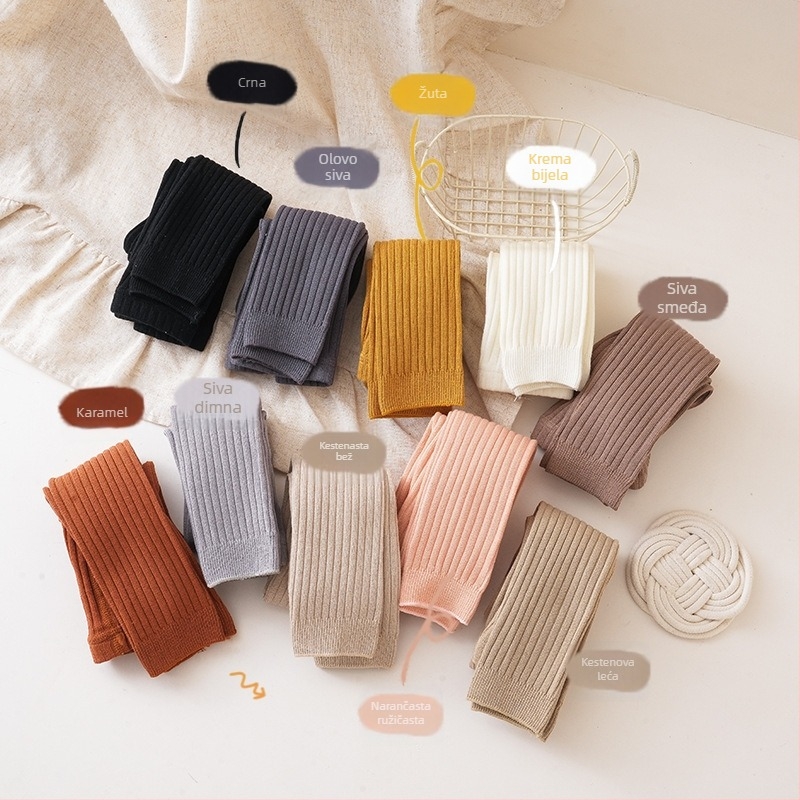 Pomelo idou Leggings za djevojčice, pamuk, visok postav, skraćeni kroj, proljeće i jesen, uzrast 1–3 godine